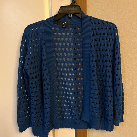 GNW Sweaters - GNW Royal Blue Open-Knit Cardigan